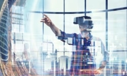 Mit der Virtual Reality Technologie wird eine virtuelle Welt erschaffen.