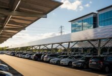 Photovoltaik für Unternehmen auf bisher ungenutzten bereits versiegelten Flächen: Parkplatzüberdachungen!