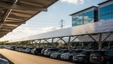 Photovoltaik für Unternehmen auf bisher ungenutzten bereits versiegelten Flächen: Parkplatzüberdachungen!