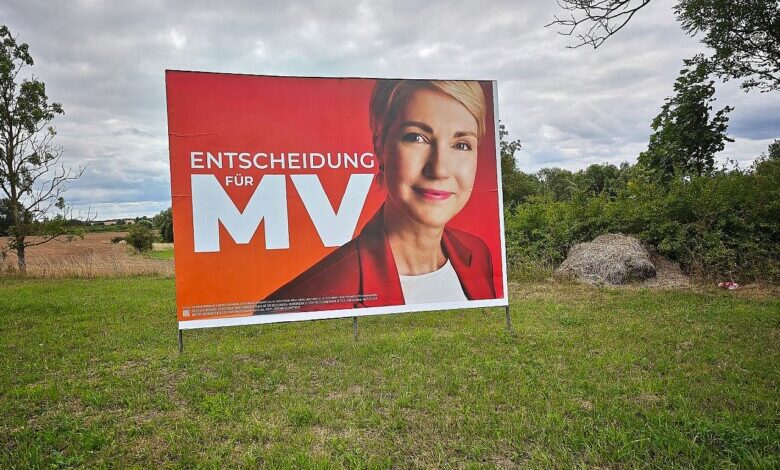 Wahlplakat für die Landtagswahl 2026 mit Manuela Schwesig (Archiv)