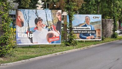 Wahlplakate von Linkspartei und CDU für die Abgeordnetenhauswahl 2026(Archiv)
