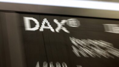 Anzeigetafel in der Frankfurter Börse