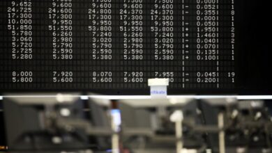 Anzeigetafel in der Frankfurter Börse